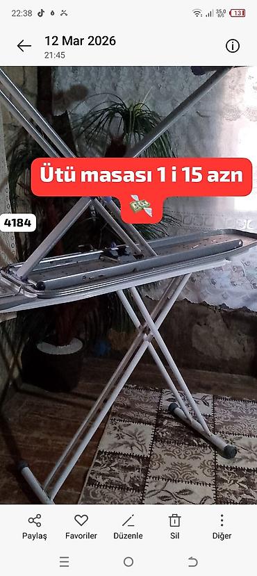 ag lovhe qiymetleri: Ütü masası - Tənzimlənən hündürlüklü, qatlanıb yığıla bilən — 1