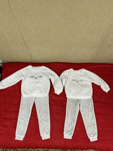 адидас спортивный костюм детский: Комплект, цвет - Белый, Б/у