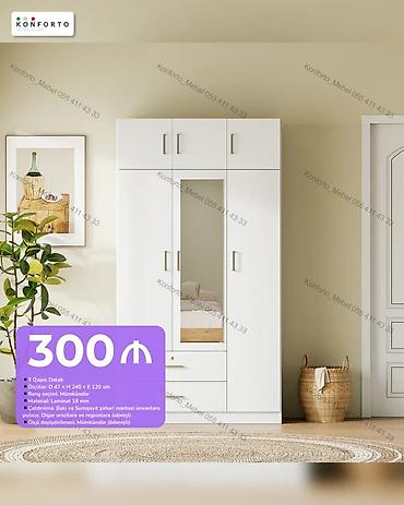 dolab skaf: Düz dolab, Yataq otağı üçün, Paltar üçün, Açılan, Korpuslu, 3 qapılı — 1