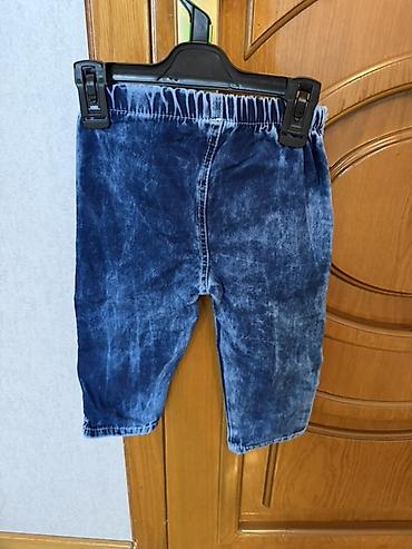idman kisi sortlari: Uşaq şalvarı – 10 ay-1 yaş denim effektli, tünd-mavi rəngdə — 2