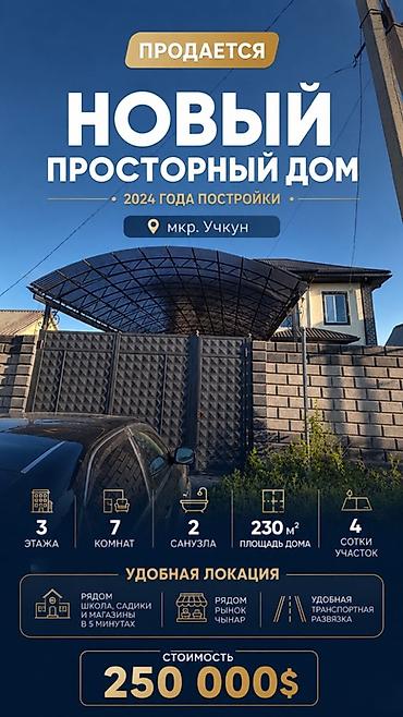 3: Новый просторный дом, 2024 года постройки, мкр. Учкун. - 3 этажа - 7 — 1