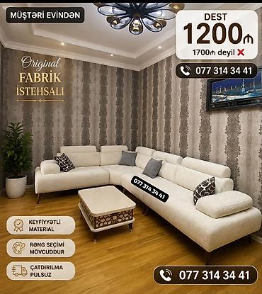 Künc divan dəsti – orijinal fabrik istehsalı - Dəst qiyməti: 1200₼