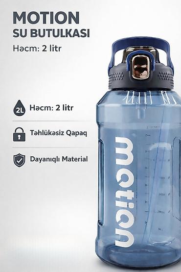 icki qiymetleri: №: 8111 Məhsulun adı: İdman su qabı Motion, BPA Free plastik, mavi, 2 — 2