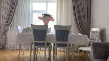 bez materiallı stol: Qonaq otağı üçün, Yeni, Açılan, Dördbucaq masa, 6 stul