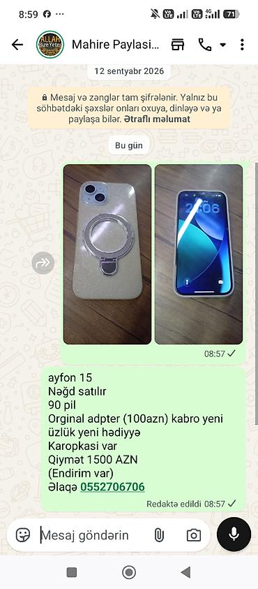 IPhone 15, 128 GB, Ağ