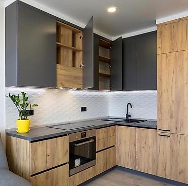 Кухонные гарнитуры: Кухонный гарнитур, цвет - Серый, МДФ — 43