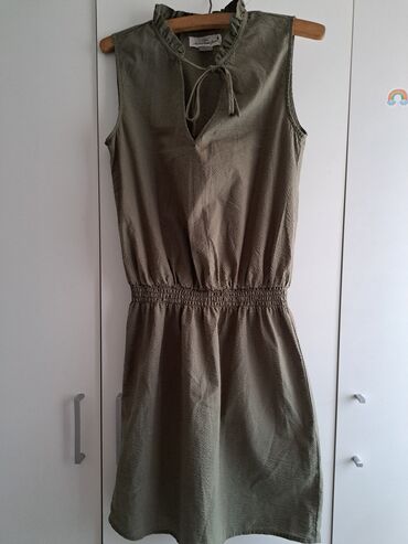 lagane letnje haljine: H&M XS (EU 34), bоја - Maslinasto zelena, Drugi stil, Drugi tip rukava