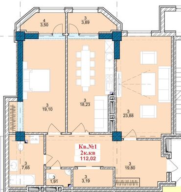 продаю 2 комнатную квартиру: 2 бөлмө, 112 кв. м