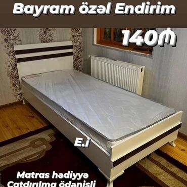 Çarpayılar: Yeni, Təknəfərlik çarpayı, Bazasız, Matras ilə, Siyirməsiz, Azərbaycan — 8