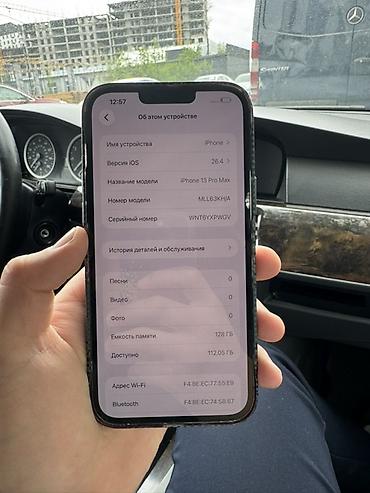 Apple iPhone: IPhone 13 Pro Max, Б/у, 128 ГБ, Графит, Чехол, 77 % — 8