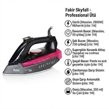 buxar: №: 16550 Məhsulun adı: Ütü Fakir Skyfall 2800 W qara-bordo Brend — 1