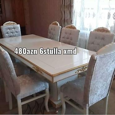 boya seti: Qonaq otağı üçün, Yeni, Açılmayan, Dördbucaq masa, 6 stul — 3