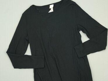 czarne bawełniane bluzki z długim rękawem: Blouse, H&M, XL (EU 42), condition - Very good