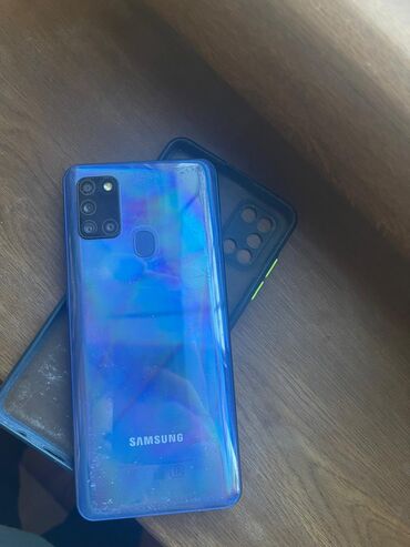 чехол: Samsung Galaxy A21S, Колдонулган, 32 ГБ, түсү - Көк, 2 SIM