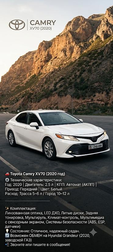 Toyota Camry: 2020 г., 2.5 л, Автомат, Бензин, Седан at lalafo.kg Toyota Camry: 2020 г., 2.5 л, Автомат, Бензин, Седан
