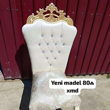 Klassik üslubda süslənmiş taxtalı yemək otağı stulları - Model: “Yeni