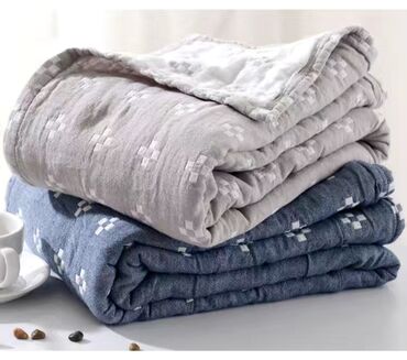 Постельное белье: Летние одеяла из 100% хлопка, четырехслойные, ткань приятная и