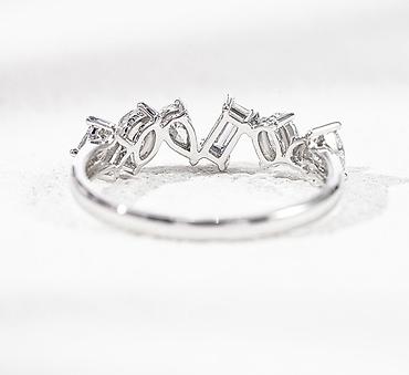 Кольца: 💍 Кольцо из белого золота 750 пробы с лабораторными бриллиантами • — 6