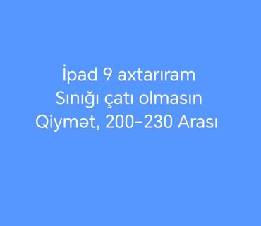 Другие планшеты: İpad 9 axtarıram 200-230 arası