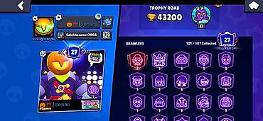 ses kartlari: Brawl Stars hesabı - Trophy Road: 43,200 kubok - Profil: ad “Senan” — 1