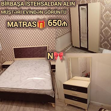 mebel satilir: Satılır: *Birbaşa istehsalçıdan yataq dəsti* *Cəmi 650₼* Qeyd:*Dəst — 1