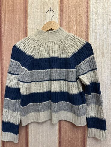 женские свитера крупной вязки: Мужской свитер, цвет - Синий