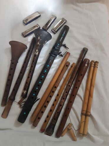 Духовые инструменты: Зурна и балабаны цены договорные от 20 ман до 130 ман губные гармошки
