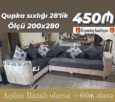 divan sekilleri: L şəkilli yumşaq künc divan - Ölçü: 200x280 sm - Qupka sıxlığı — 1