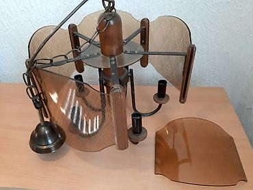alat za mobilne telefone: Luster mesing, drvo, staklo, 42cm Sirina lustera je 42cm, sa pet — 8