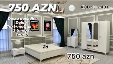 modern yataq destleri: Двуспальная кровать, Шкаф, Трюмо, 2 тумбы, Новый