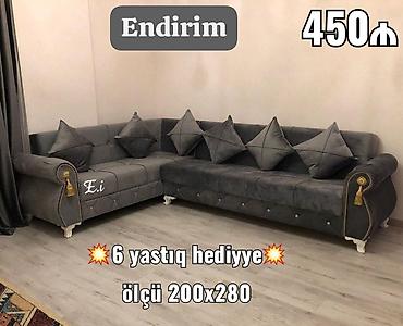 uqlavoy divan örtükləri: Künc divan – endirimli - Ölçü: 200x280 sm - Rəng: tünd boz - — 1