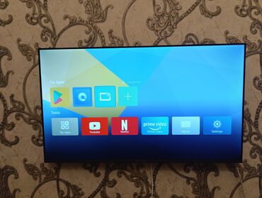 Televizorlar: Taube 43 düym andirod tv yenidir 1 ay işlənib Netflix, YouTube girir