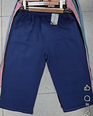 5xl: Pantalone siroke kapri sa elastičnim pojasom i učkurom. - Boje: bež — 4