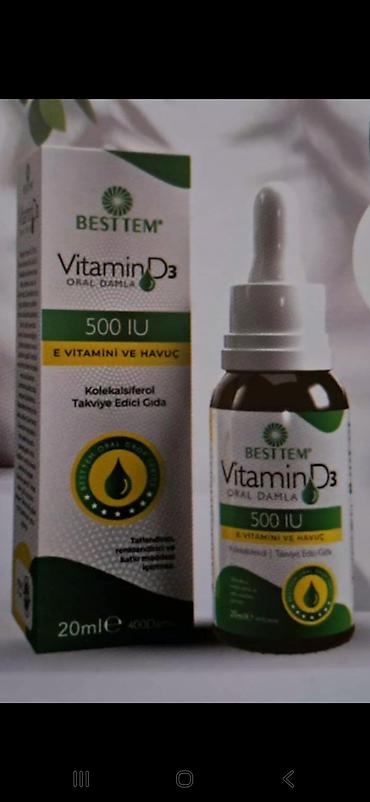 vitera d3 qiyməti: BESTTEM Vitamin D3 Oral Damla – 500 IU - Form: maye damcı, şüşə — 1