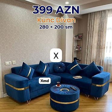 Künc divan – 280 × 200 sm Qiymət: 399 AZN (şəkildə göstərildiyi kimi)