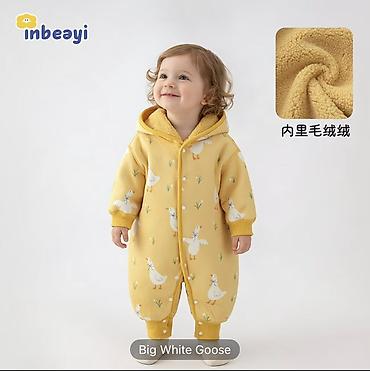 white: Теплый детский комбинезон Inbeayi “Big White Goose” - Цвет: теплый — 1
