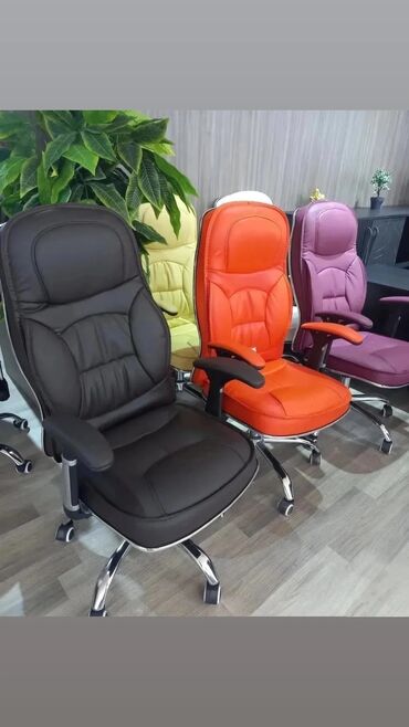 Ofis və oyun kresloları: Yeni, Təkərli, Qolları tənzimlənir, Süni dəri — 11