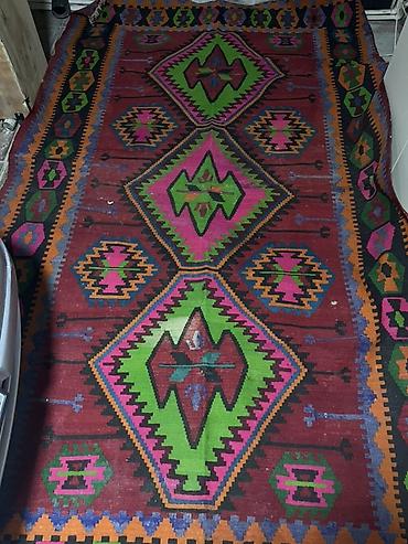 antik kilim: Əl toxuması kilim xalça - Üslub: ənənəvi geometrik naxışlı kilim - — 1