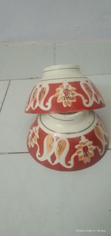 kəsa: Kasalar, 6 ədədli dəst, rəng - Qırmızı, Keramika, Rusiya