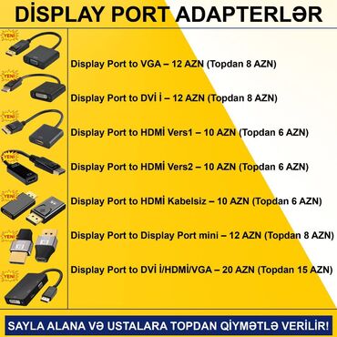 Digər kompüter aksesuarları: Adapterlər/Keçidlər SAYLA ALANA VƏ USTALARA TOPDAN QİYMƏTLƏ VERİLİR! — 9