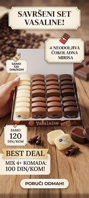 Savršen set Vasaline – čokoladni balzami za usne u mini kutijicama. -