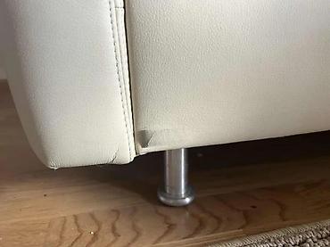 Ugaone garniture: Ugaona garnitura od prave kože – bež/ekru boja - Moderan L-oblik sa — 6