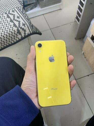 iphone xr 64: IPhone Xr, Б/у, 128 ГБ, Желтый, Чехол, 100 %