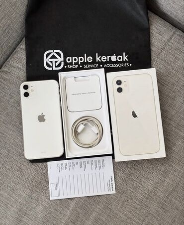 Apple iPhone: IPhone 11, 128 GB, Ağ, Zəmanət, Kredit, Simsiz şarj