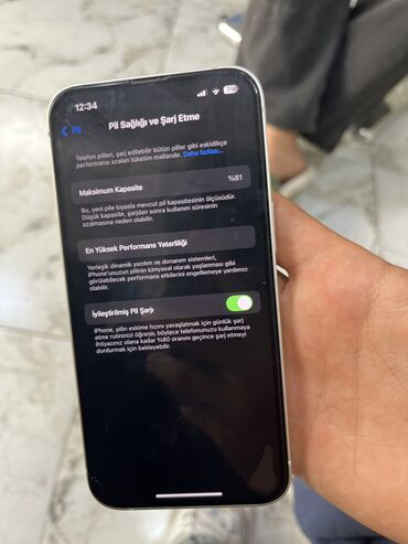 telfon ekranı: IPhone 13, 128 GB, Alpine Green, Zəmanət, Barmaq izi, Face ID