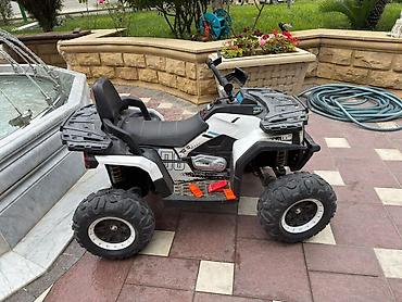 şaxta baba oyuncagi: Uşaq üçün elektrikli ATV (kvadrosikl) - Rəng: ağ-qara, idman — 6