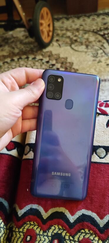 samsung c3010: Samsung Galaxy A21S, 32 ГБ, цвет - Голубой, Сенсорный, Отпечаток пальца, Две SIM карты