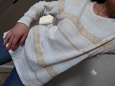 Džemperi, kardigani: Dzemper tunika C&A, belo nude oker, S/M — 8