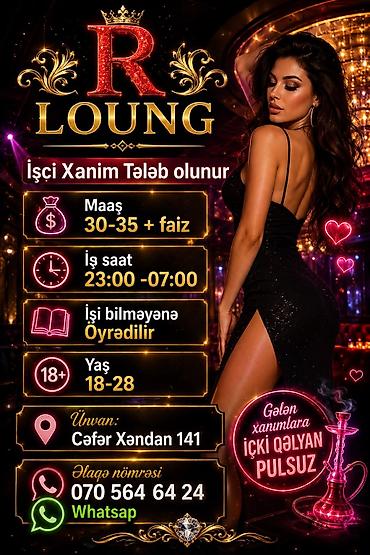 afsiant iş elanları: Hostes, qeydiyyatçı tələb olunur, 18-29 yaş, Təcrübəsiz — 1