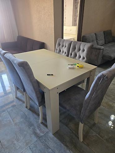 Yemək otağı və qonaq otağı üçün mebel dəsti - Yemək masası və 6 ədəd lalafo.az -da Yemək otağı və qonaq otağı üçün mebel dəsti - Yemək masası və 6 ədəd